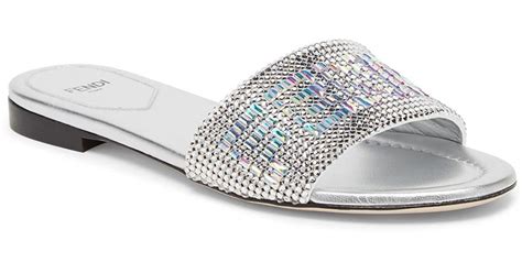 fendi crystal slides|fendi mules for sale.